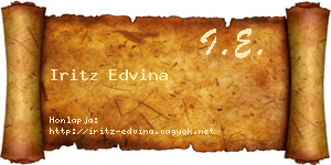 Iritz Edvina névjegykártya